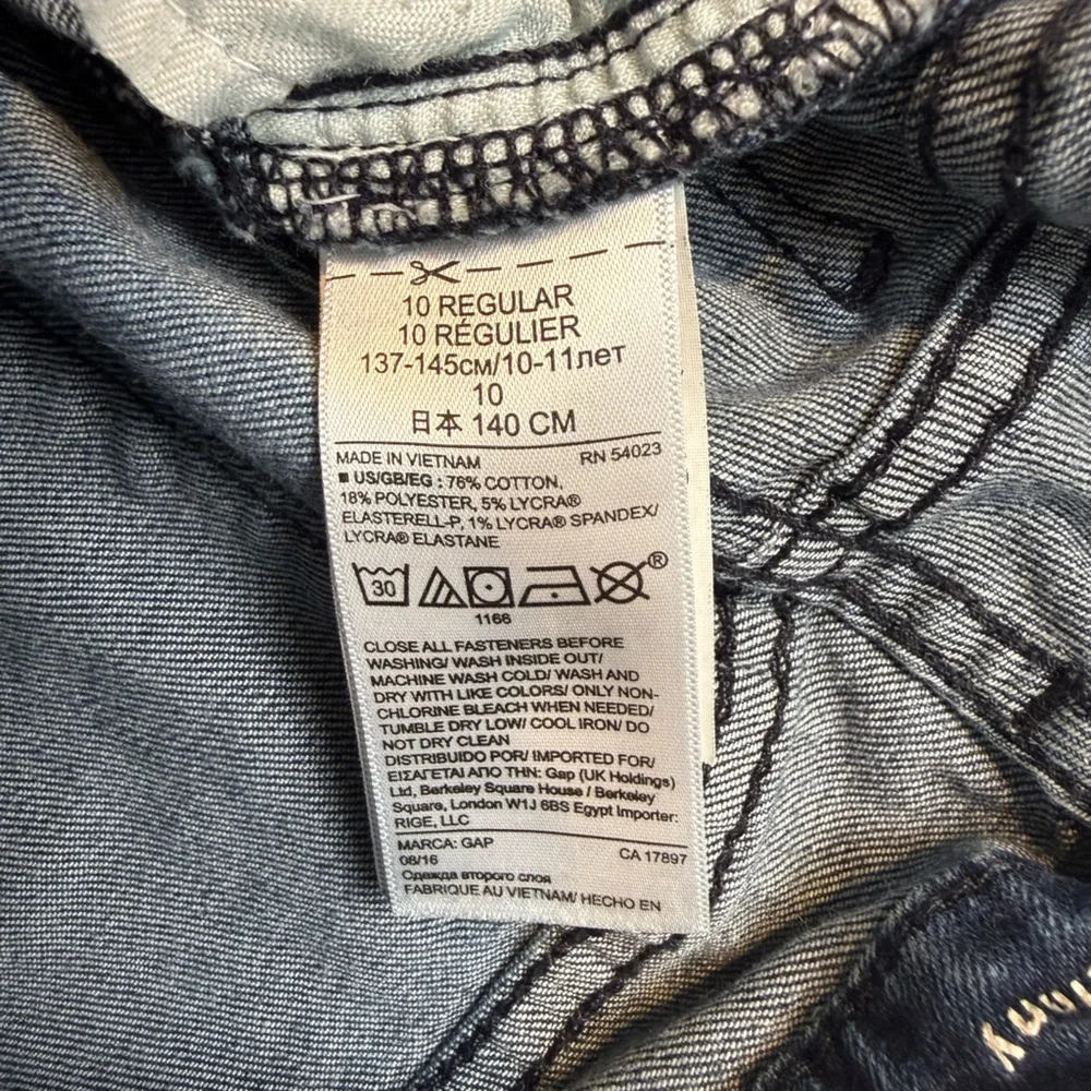 Gap‎ Kids Super Skinny Jeans Girls Size 10 Dark Wash Stretch Denim Elastic Waist